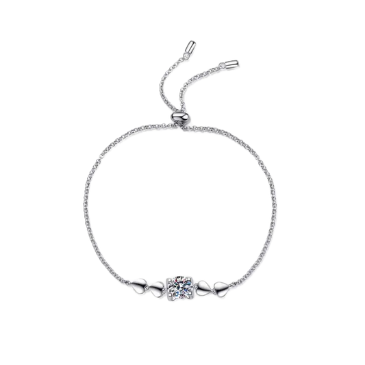 1 Carat Bangle Moissanite Diamond Heart Bracelet Trendsi